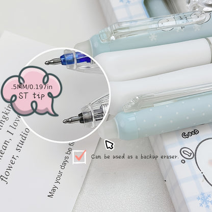 2/3pcs Random Cute Little Seal Pattern Erasable Pen, Side-Press High-Value Click Pen, 0.5mm Gel Pen, Suitable for Office and Study - Pcs