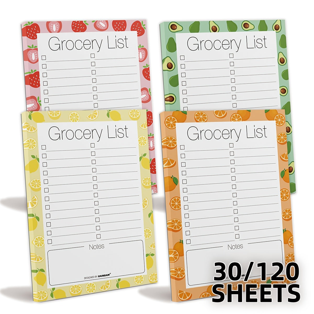 Shopping Random 1/4 Pack Fruit Magnetic Notepads for Fridge - to-Do List, Reminders, Grocery List Pads -Strong Magnetic Back, Weekly Planning Food Organizer/ Tear-Off Notepad Hanging Checklist for Fridge