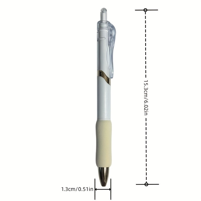 5pcs Gel Pen Soft Grip Click Pens, Smooth Writing with Continuous Ink, 0.5mm Black Refill Click Pen