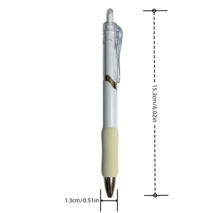 5pcs Gel Pen Soft Grip Click Pens, Smooth Writing with Continuous Ink, 0.5mm Black Refill Click Pen