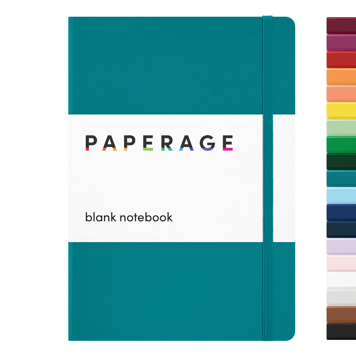 PAPERAGE Blank Hard Cover Notebook - 5.6"x8", 100 GSM Thick Paper, Leather Cover, Elastic Band, Dotted Junk Journal Supplies, Junk Journal Aesthetic Sketchbook (Office Stationery)