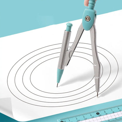 1Pc/2Pcs Geometry Tool Set with Metal Case, 7-Piece Drafting Kit Including Compass, Protractor, Straight Ruler, Triangle Rulers, Eraser and Lead Refills, Accurate Portable Measuring Tool, Measuring Instrument for Drawing, Design, Math and Office Use