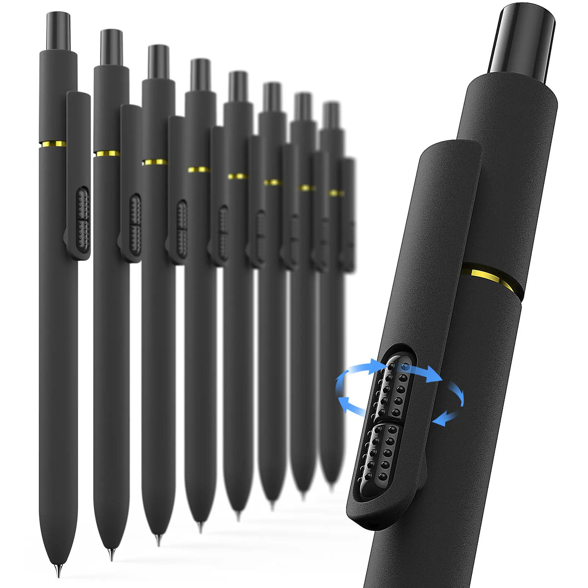 Hiacry 8 Pcs Gel Pens - 0.7mm Fine Point Smooth Writing Black Ink, Quick-Dry Long Lasting Fidge Pens, School & Office Supplies for Men Women tiktokshopbacktoschool,back to school,back to school haul