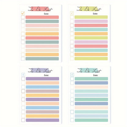 1pc with Four Designs, 50 Sheets of a To-Do List Notepad - Daily Planner Notebook, Measuring 5.5 by 3.9 Inches, Tear-Off Notepad, Portable, Suitable for Office Use, a Great Gift for The Workplace, Task List Organizer, School Supplies