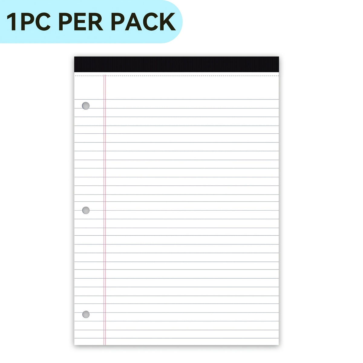 Granary College Ruled 8.5 X 11.75-Inch 30 Sheet Perforated Lined Writing Note Pads, Memo Pad, Writing Scratch Pad, Blank Note Pads, Paper Pad for Work, School, 3 Hole, Tearable Page, Multicolor.