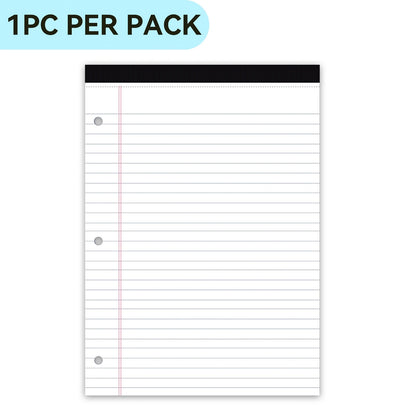 Granary College Ruled 8.5 X 11.75-Inch 30 Sheet Perforated Lined Writing Note Pads, Memo Pad, Writing Scratch Pad, Blank Note Pads, Paper Pad for Work, School, 3 Hole, Tearable Page, Multicolor.