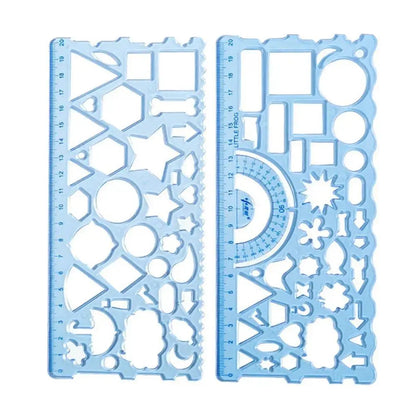 Multi Shaped Plastic Ruler Painting Drawing Template Oval Geometric Template Curve Pattern Ruler Stationery Office Supplies