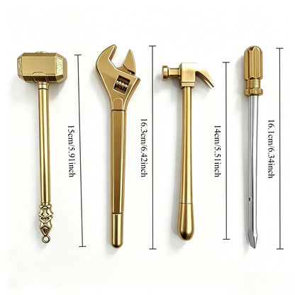 [Hiiot]Hammer Screwdriver Shaped Neutral Pen; School, Office, Smooth Writing; Holiday Gifts; Gift Selection; Party Exchange; Commemorative Collection; Atmosphere Decoration; Festive Crowds; Party Attendees; Gifting Crowds; Atmosphere Enthusiasts; Co