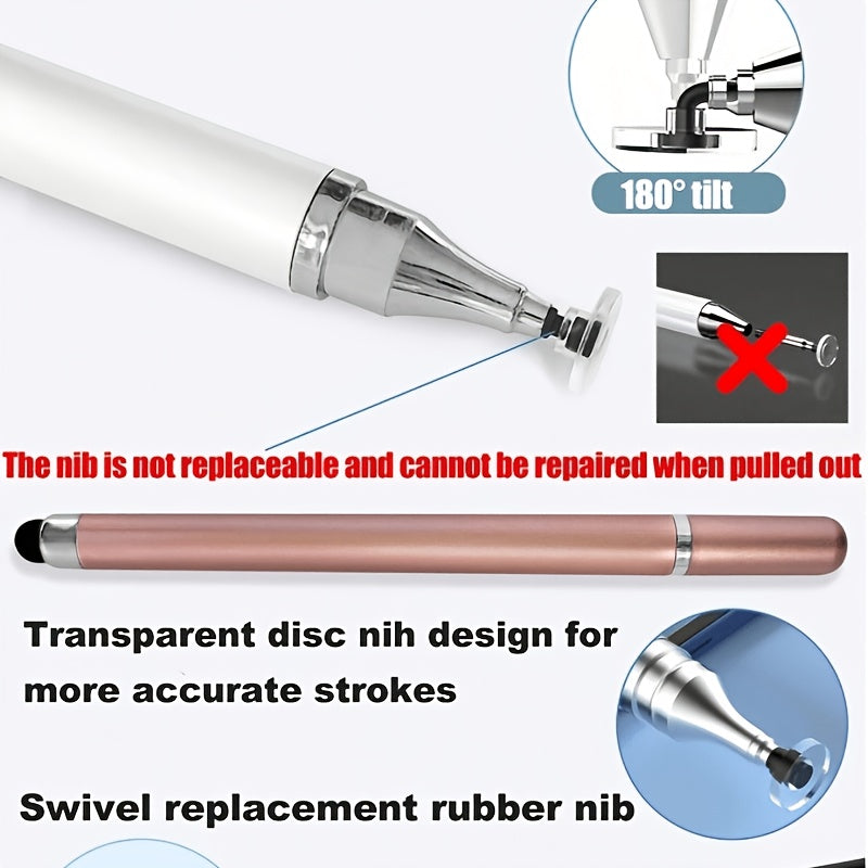 2pcs Capacitive Touch Touch Pens, Dual-End, Suitable for Smartphones, Tablets, Writing, Drawing