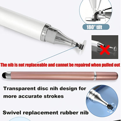 2pcs Capacitive Touch Touch Pens, Dual-End, Suitable for Smartphones, Tablets, Writing, Drawing