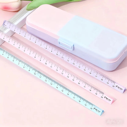 3-Piece Ruler Set, High Clarity Glossy Surface, Clear Ruler, Drawing and Exam Rulers, Durable Educational Tools, Desk Ruler, Learning Supplies