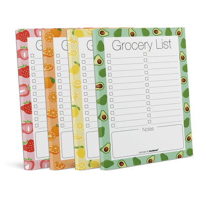Shopping Random 1/4 Pack Fruit Magnetic Notepads for Fridge - to-Do List, Reminders, Grocery List Pads -Strong Magnetic Back, Weekly Planning Food Organizer/ Tear-Off Notepad Hanging Checklist for Fridge