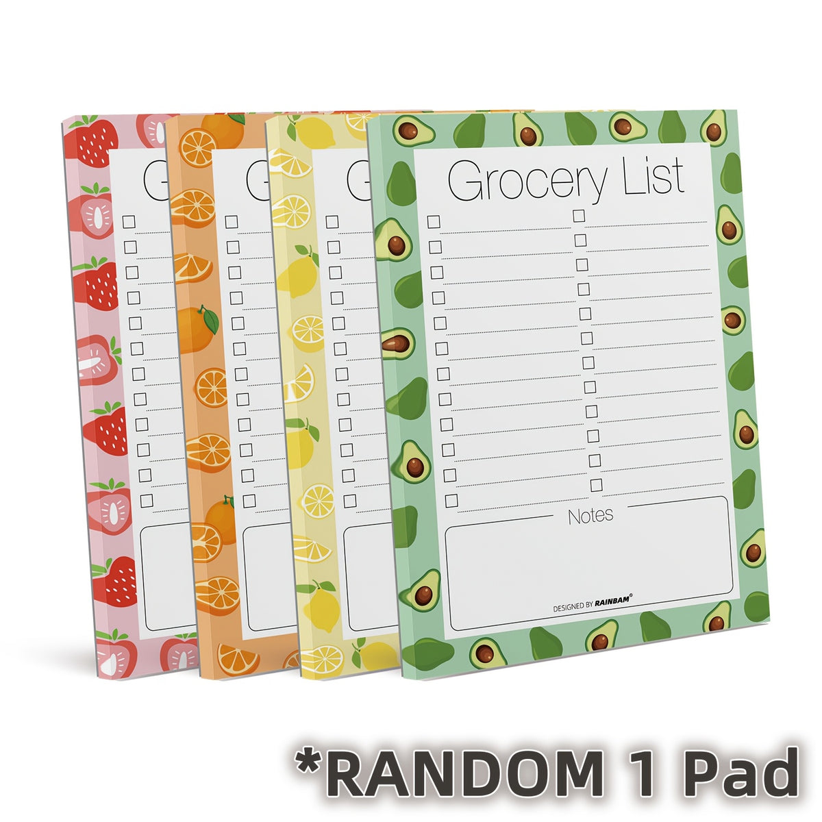 Shopping Random 1/4 Pack Fruit Magnetic Notepads for Fridge - to-Do List, Reminders, Grocery List Pads -Strong Magnetic Back, Weekly Planning Food Organizer/ Tear-Off Notepad Hanging Checklist for Fridge
