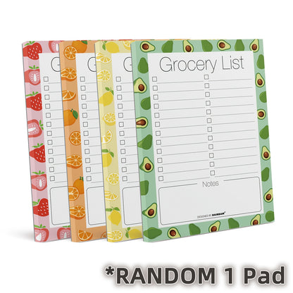 Shopping Random 1/4 Pack Fruit Magnetic Notepads for Fridge - to-Do List, Reminders, Grocery List Pads -Strong Magnetic Back, Weekly Planning Food Organizer/ Tear-Off Notepad Hanging Checklist for Fridge