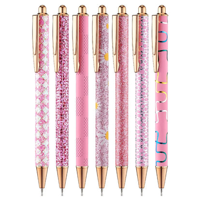 Mr. Pen Women's Rose Gold Reverie Cute Style Pens & Refills - 7 Retractable 1.0mm Gel Ink Ballpoint Writing Tools, 10 Extra Refills for Journaling (Office Stationery), Retractable Tip