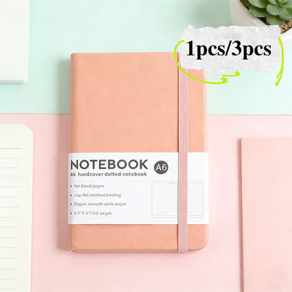 3pcs/1PCSLine Style Diary Notebook, Suitable for Both Men And Women, for Writing, Work, Leather And Hard Skin, 100 GSM Thick Paper