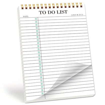 Office Supplies to Do List Notepad, Undated Daily Planner Notepad with to Do List Notebook Checklist Planner Spiral Cover Notepad for School Planner, 52 Sheets, 5.71"*8.66" A5 Size