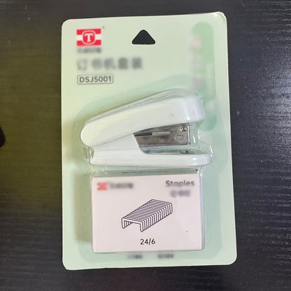 [Compact And Portable] 1pc Mini Stapler And 320pcs Staples, Capacity 40pcs, Max Paper Depth 25Mm, Built-In Starter, Compact And Portable