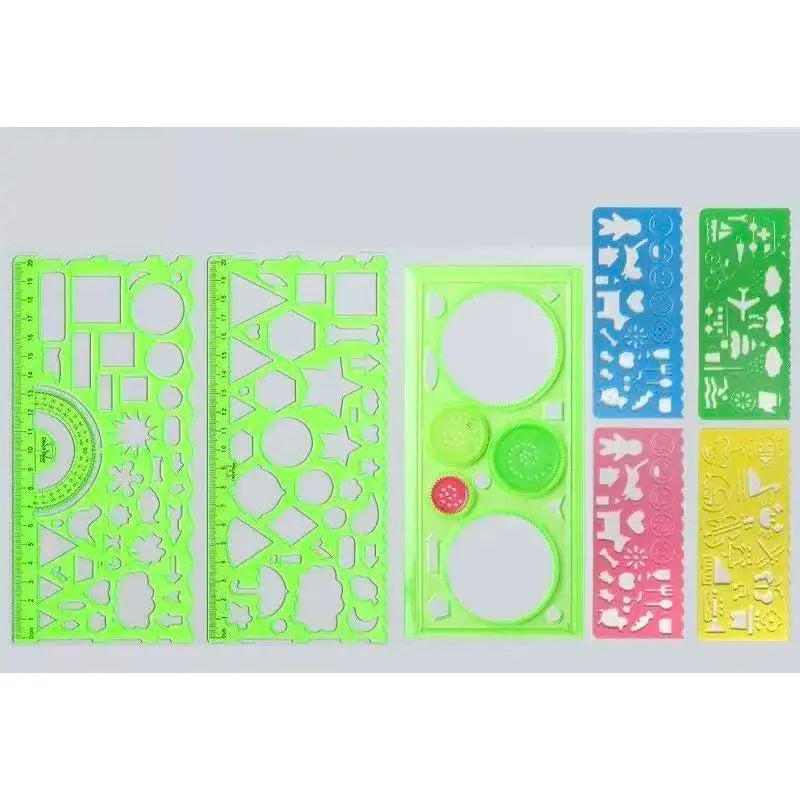 7-Piece Drawing Ruler Set Measuring Instrument
