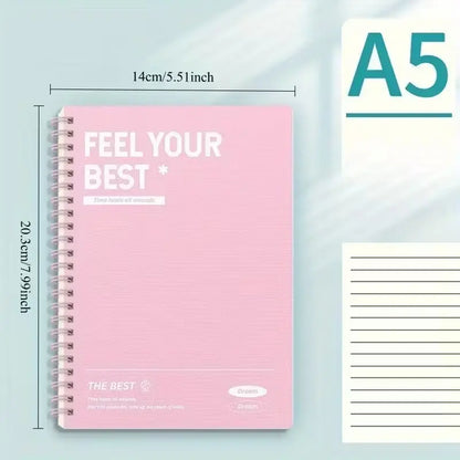 6 Piece Spiral Notebook Set, Simple A5 Hard Cover Notebooks, Tear-Resistant Pages, Lined & Unlined, Durable Office School Stationery Supplies, Hardcover Notebooks