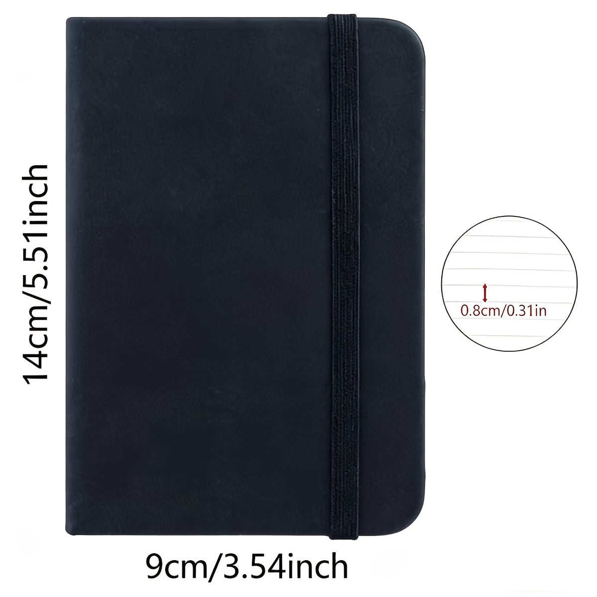 [Premium PU Leather Notebook] Pocket Hardcover Notebook A6, 84 Sheets Thick Creamy Paper, Premium PU Leather Cover, 8 Colors Available, Lined Journal with Elastic Closure for Writing Journaling Office School