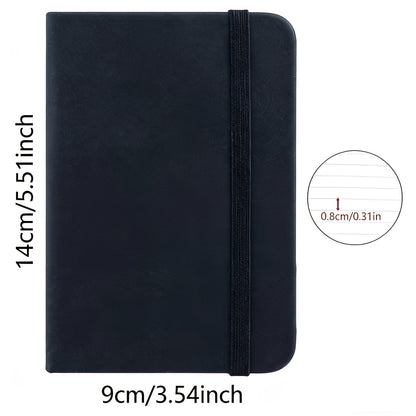 [Premium PU Leather Notebook] Pocket Hardcover Notebook A6, 84 Sheets Thick Creamy Paper, Premium PU Leather Cover, 8 Colors Available, Lined Journal with Elastic Closure for Writing Journaling Office School