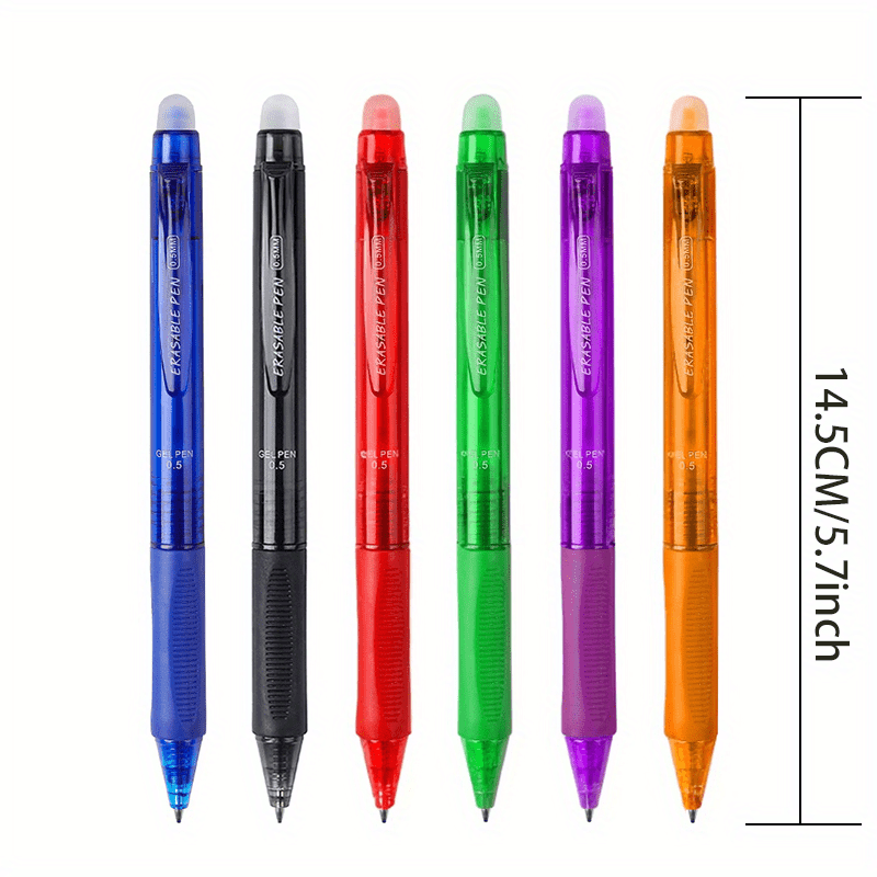 Fine Writing Instruments • 6 Plastic Erasable Pens • 0.5Mm Pointed Needle • Plastic Grip Design for Improved Grip Comfort • 6 Colours to Choose From • Easy to Erase Water Pen for Drawing Writing • Student Stationery • Back to School Supplies