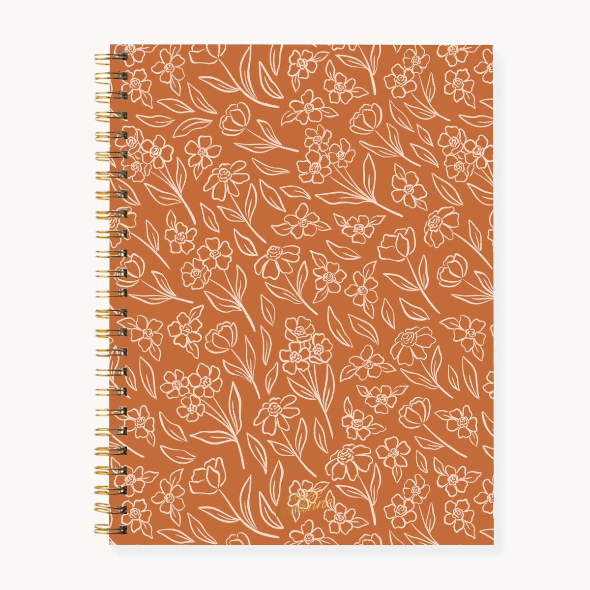 Elyse Breanne Design Spiral Bound Lined Journal - Softcover Writing Notebook, 120 College Ruled Pages, 8.5x11in Soft Touch Cover, Gold Hardware, Recycled Paper, College Office Supplies
