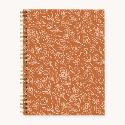 Elyse Breanne Design Spiral Bound Lined Journal - Softcover Writing Notebook, 120 College Ruled Pages, 8.5x11in Soft Touch Cover, Gold Hardware, Recycled Paper, College Office Supplies