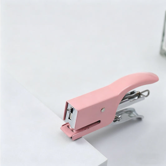 Macaron Color Metal Handheld Stapler, Labor-Saving Portable Mini Stapler for Office School Students, Cute Desk Stationery Supplies