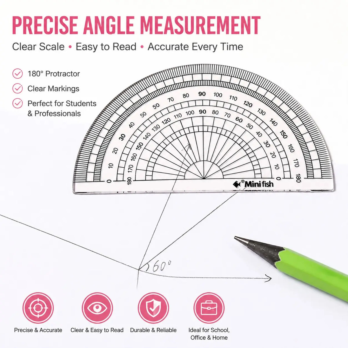 9-Piece Geometry Set for Math Class, Compass and Protractor with Ruler, Triangle, Mechanical Pencil, Eraser and Lead Refills, Student Drawing Tools Kit, School Supplies