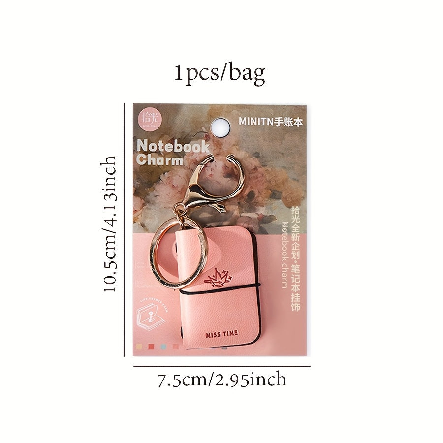 Travel MINI PU Leather Keychain Notebook - Monet-Inspired Impressionist Art Journal, Undated Pages, Compact Portable Planner for Daily Use & Gift (Blue, Grey, Red, Pink, Brown)