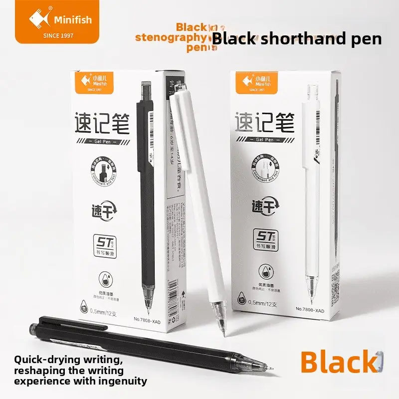 YuXiaoyuer 7808 Click Gel Pen 0.5mm ST Tip Quick Note Black Ink School Office Writing Pen