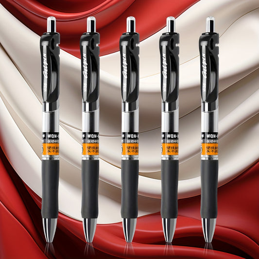 WQN 3/6/12pcs Black Quick  Press Gel Pen 0.5mm Rollerball Pen Black Ink Visible Ink Conference Office Pen Simple Back to School Season