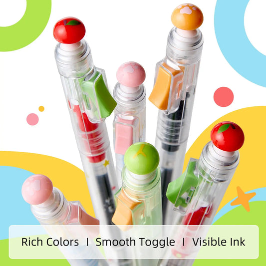 EpenGo Fidget Click Pen - Retractable 0.5mm Quick Dry Gel Ink Fine Tip Unique Pen, Built-In Joystick Stress Relief Toy, Cute Aesthetic Stationery Writing Tool for Back to School Shopping, College School Supplies, Mini Gifts
