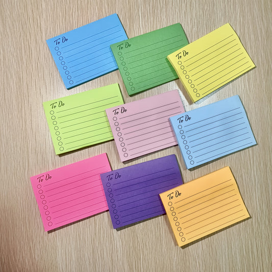 1/9 Book to Do Lined Sticky Notes Self-Stick Note Pads with Line Adhesive Memo Sticky Notes Notepad