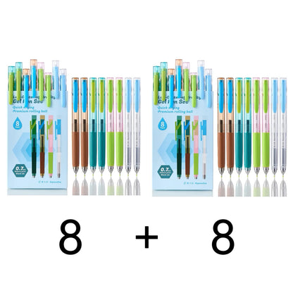 EpenGo Low-Center Gravity Gel Pens, 8-Pack, 0.7mm Medium-Fine Tip, Quick-Dry Ink, Smooth Writing, College Student Pen, Office Stationery for Journaling & Notes