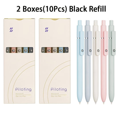 Aurora Gradient Retractable Gel Pens for Writing, 0.5mm Black Ink Quick Dry Gel Pens, Luxury Business Office Gift, Back to School, Valentine's Day Wedding Party Gift Stationery Supplies