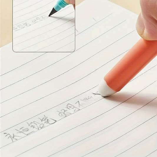 10pcs/Set (1pc Pencil And 6pcs Lead And 3pcs Erasers), Durable Non-Sharpening Pencil, Built-In Eraser - Visually Appealing, Ideal for Drawing And Writing, Back-To-School Supplies
