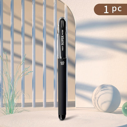WQN 1/4pcs Black 1.0mm Frosted Gel Pen Large Capacity Refill Smooth Writing Thick Pen Shaft Ideal Hand Grip Signature Pen Practice Writing Pen Back to School Season