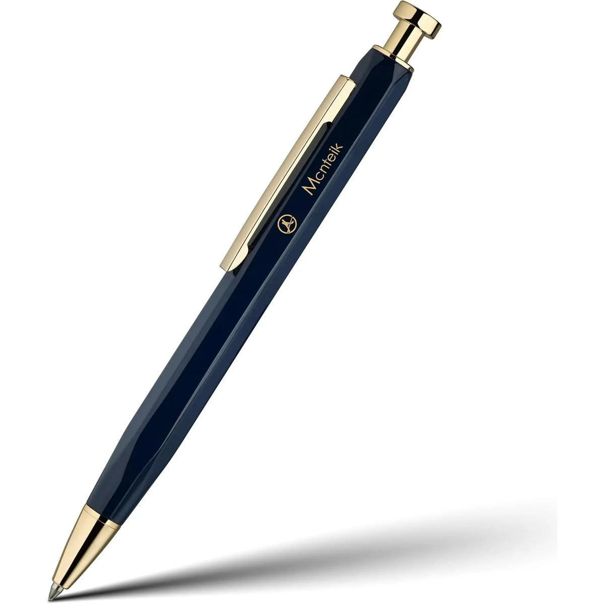 Blue Gel Pen-Stunning Click Pen with 24K  Finish, Hexagonal Design, ADMOK Black Refill,   Set for Men & Women, Professional Executive Office, Nice Fancy Retractable Pens