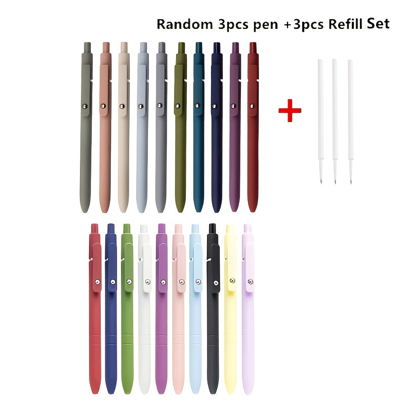 Black, White, and Gray Quick-Drying Fine Point Retractable, Stylish 0.5mm Smooth Writing Pens, Cute Pens for School, Office, Home, Diary, and Gifts, Random Colors