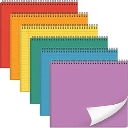 6 Packs 9.5" x 11" Landscape Note Pads College Ruled Notebooks Perforated NotePads 40 Sheets Punched Top Spiral Bound Notebooks 80GSM Lined Notepads for School,Office,Home,back to school,back to school haul,sohochic