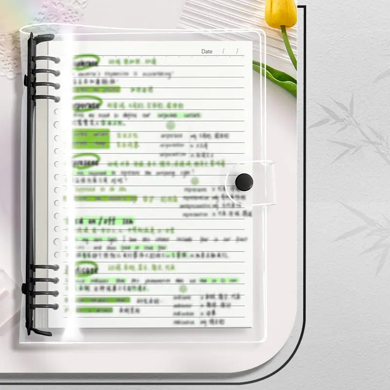 60 Sheets, Refillable Paper, Transparent Loose Leaf Notebook Refillable Binder A5 B5 Clear Cover Capacity Smooth Writing Pages Easy Organize Study Notes Planner, Fill Blank Journal, School Office Supplies Diary Spiral Notebook
