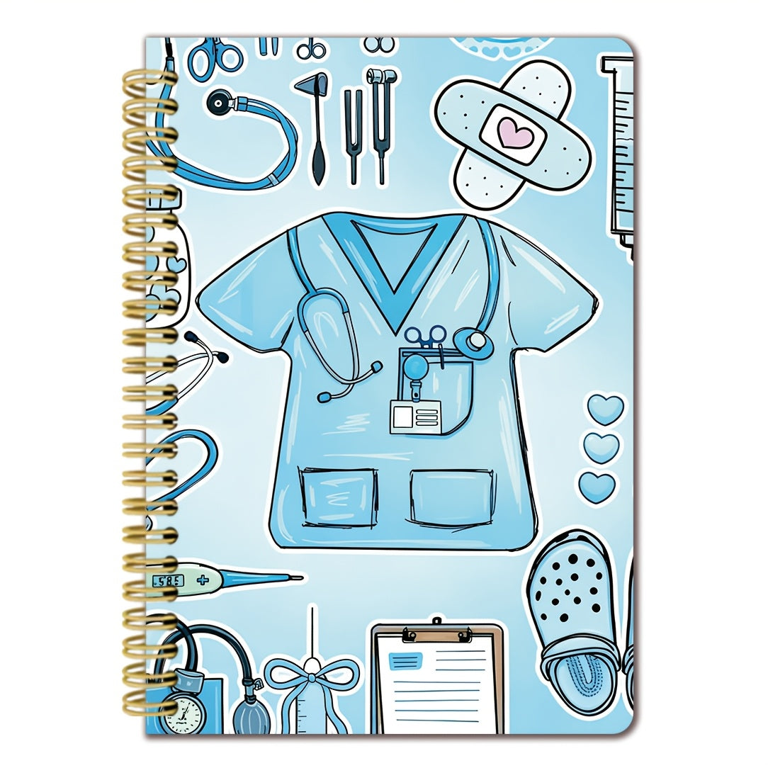 This Notebook Features a Pink Nurse-Themed Cover, Sized 5.5X8.3 Inches, Containing 50 Pages Designed for Smooth Writing, Perfect for Nurses to Document Patient Details. It Makes a Great Gift for Nursing Professionals