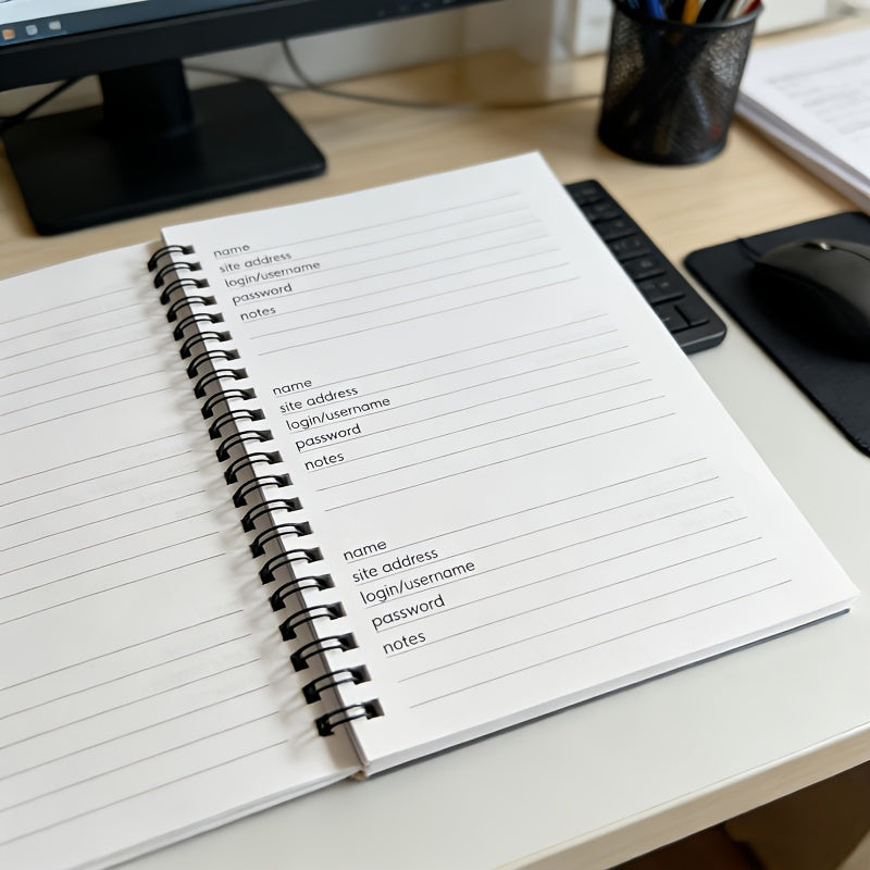 Password Keeper Notebook (2 Styles) - Internet & Computer Login Organizer | With Alphabetical Tabs, Spiral Bound for Home/Office, Website Username Password Tracker