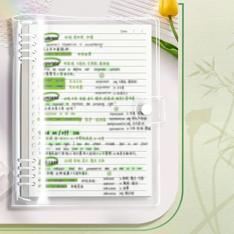 60 Sheets, Refillable Paper, Transparent Loose Leaf Notebook Refillable Binder A5 B5 Clear Cover Capacity Smooth Writing Pages Easy Organize Study Notes Planner, Fill Blank Journal, School Office Supplies Diary Spiral Notebook