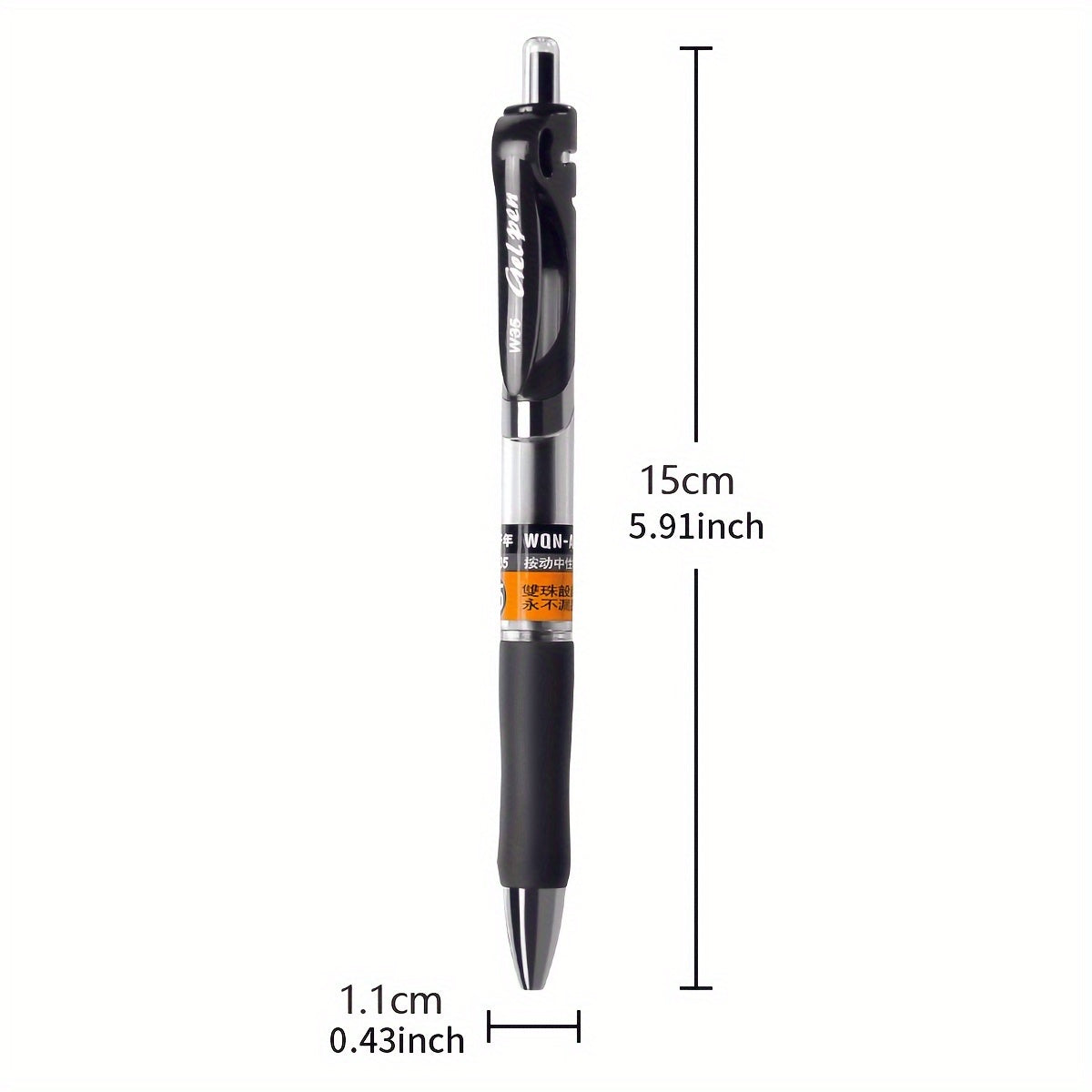 WQN 3/6/12pcs Black Quick  Press Gel Pen 0.5mm Rollerball Pen Black Ink Visible Ink Conference Office Pen Simple Back to School Season