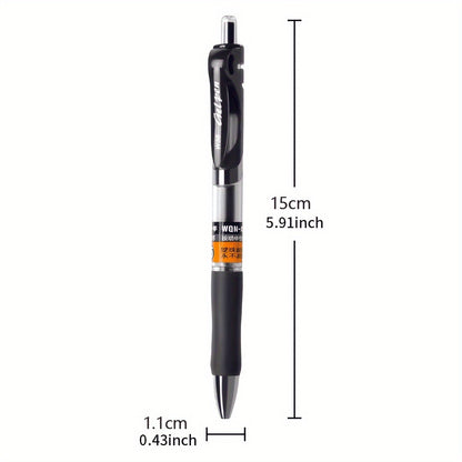 WQN 3/6/12pcs Black Quick  Press Gel Pen 0.5mm Rollerball Pen Black Ink Visible Ink Conference Office Pen Simple Back to School Season