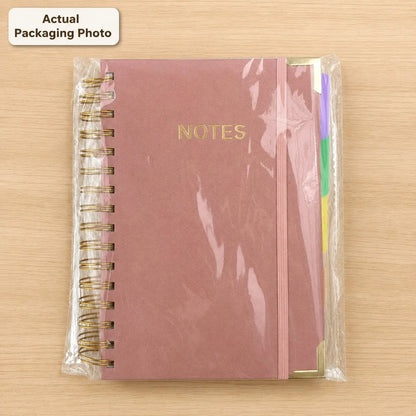 2026 Hardcover Spiral Notebook, 300 Pages, Leather, 5-Subject, 8x10 Inch, Removable Dividers, for Work, School, Travel, Study